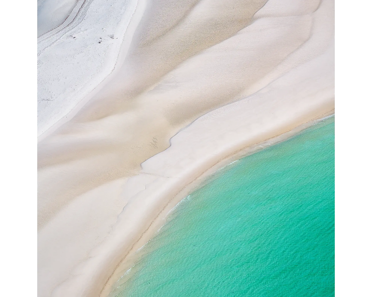 Ripples - aerial view of Whitehaven Beach, Queensland, Australia.
