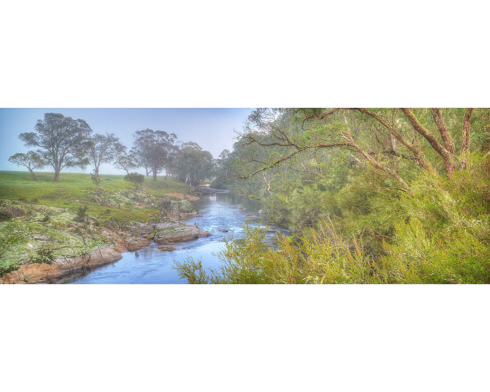 Riverside Veil. Early morning fog along the Murray River, New South Wales.