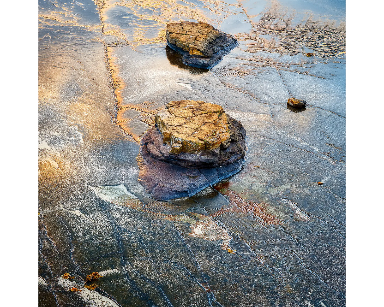 Rock On Rock. Coastal rock formations at sunrise, Murramarang National Park.