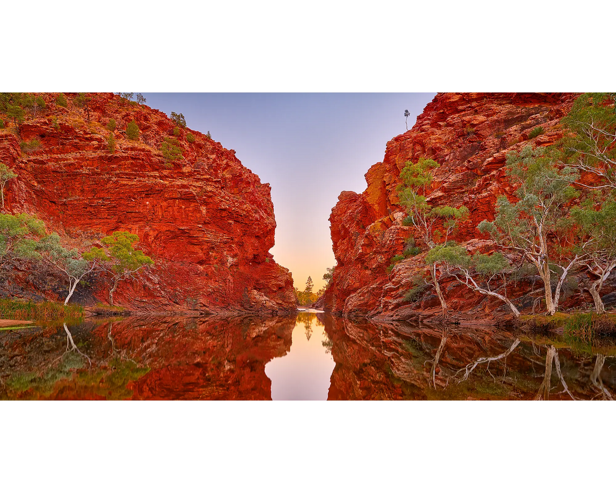 Sacred Waterhole. Sunrise at Ellery Creek Big Hole, Northern Territory.