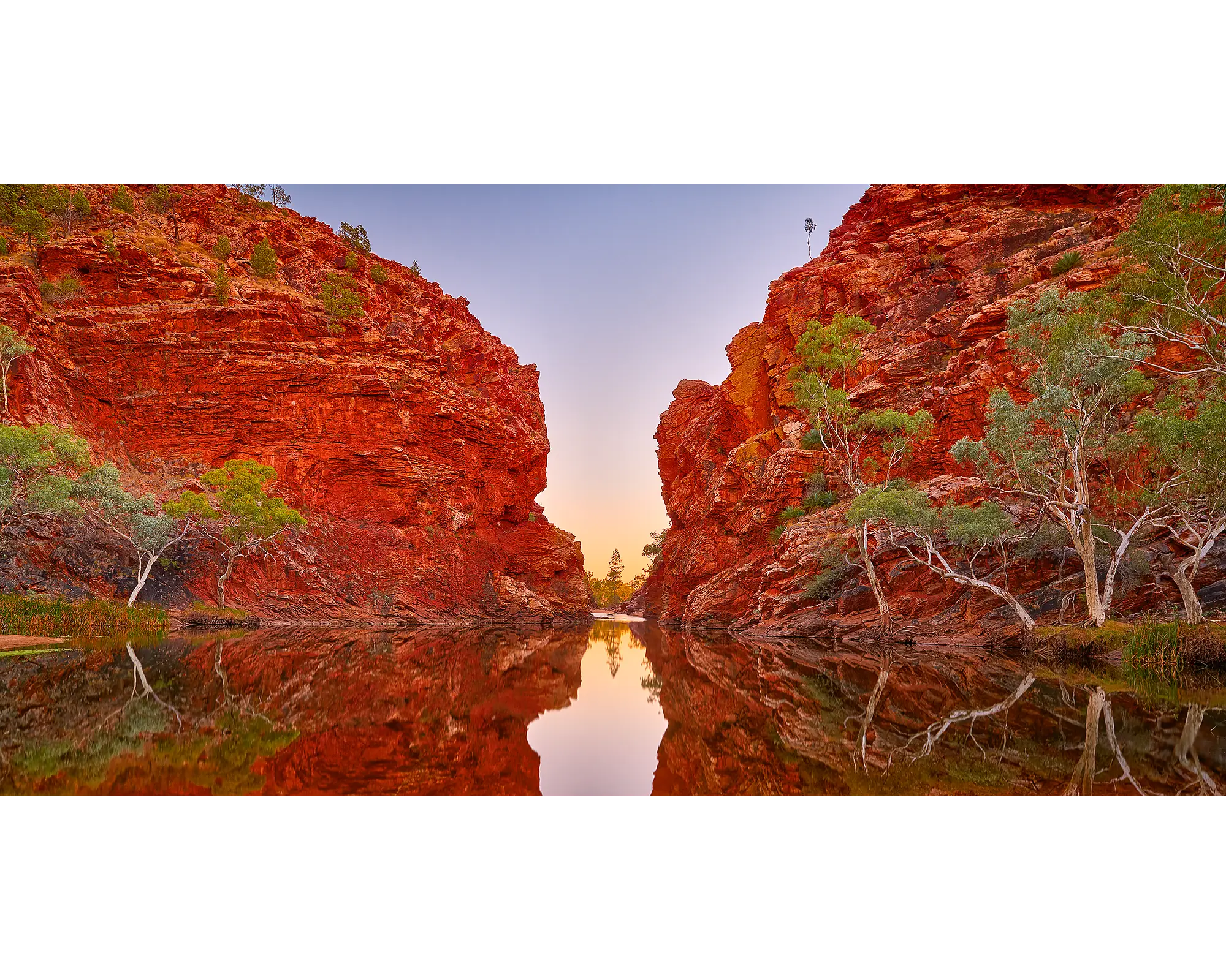 Sacred Waterhole. Sunrise at Ellery Creek Big Hole, Northern Territory.