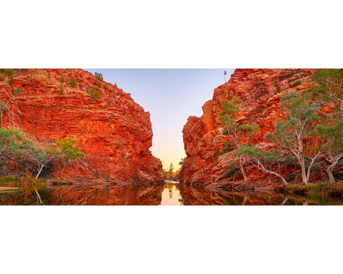 Sacred Waterhole. Ellery Creek Big Hole, Northern Territory, at sunrise.