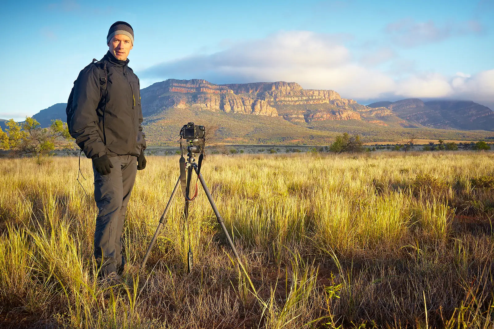 Scott Leggo photographing in the Flinders Ranges.
