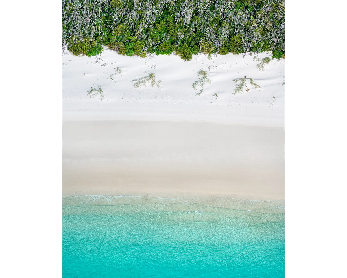 Sea Change. Aerial view of Whitehaven Beach, Queensland, Australia.