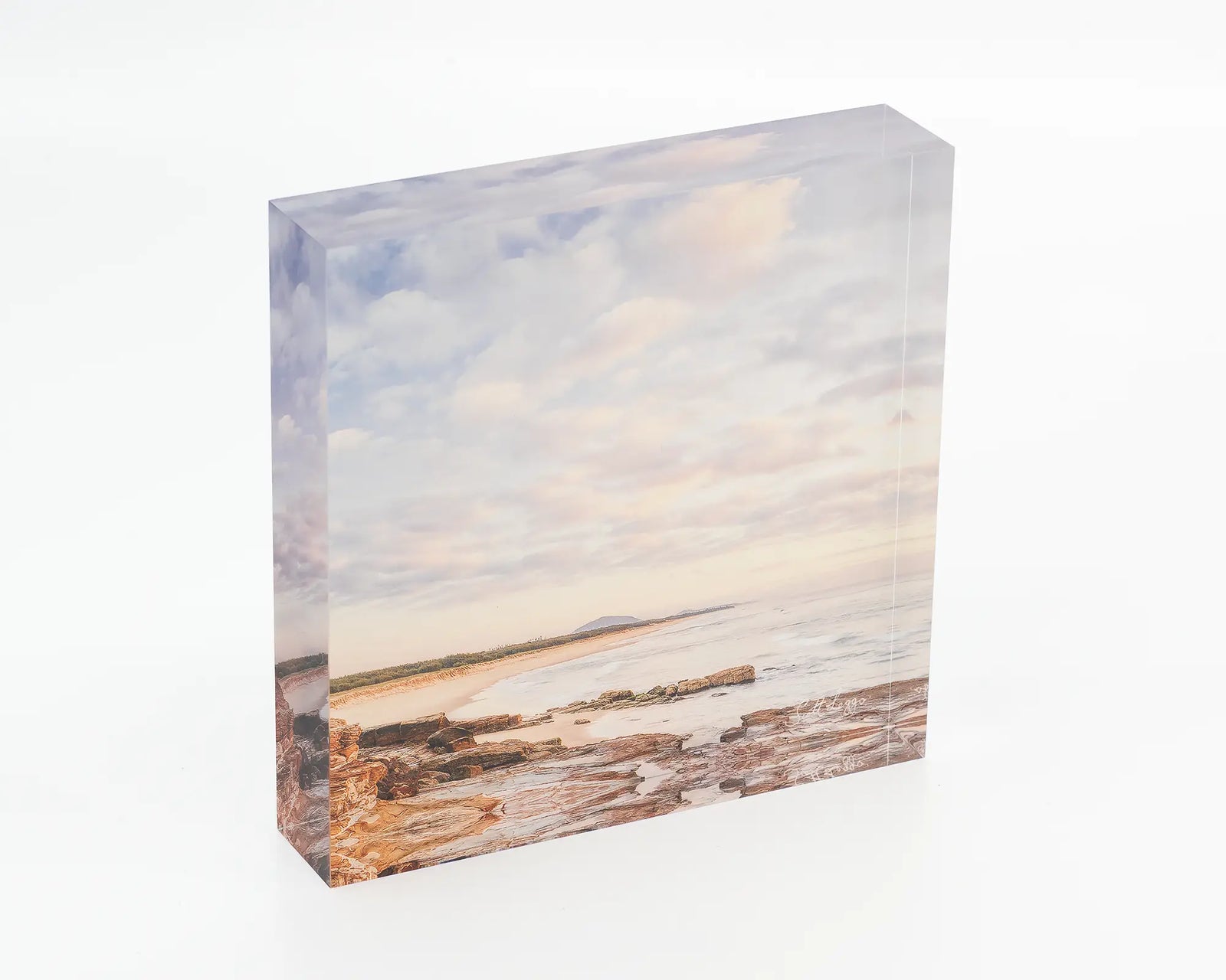 Shoreline acrylic block, Mudjimba Beach, Sunshine Coast, Queensland. 