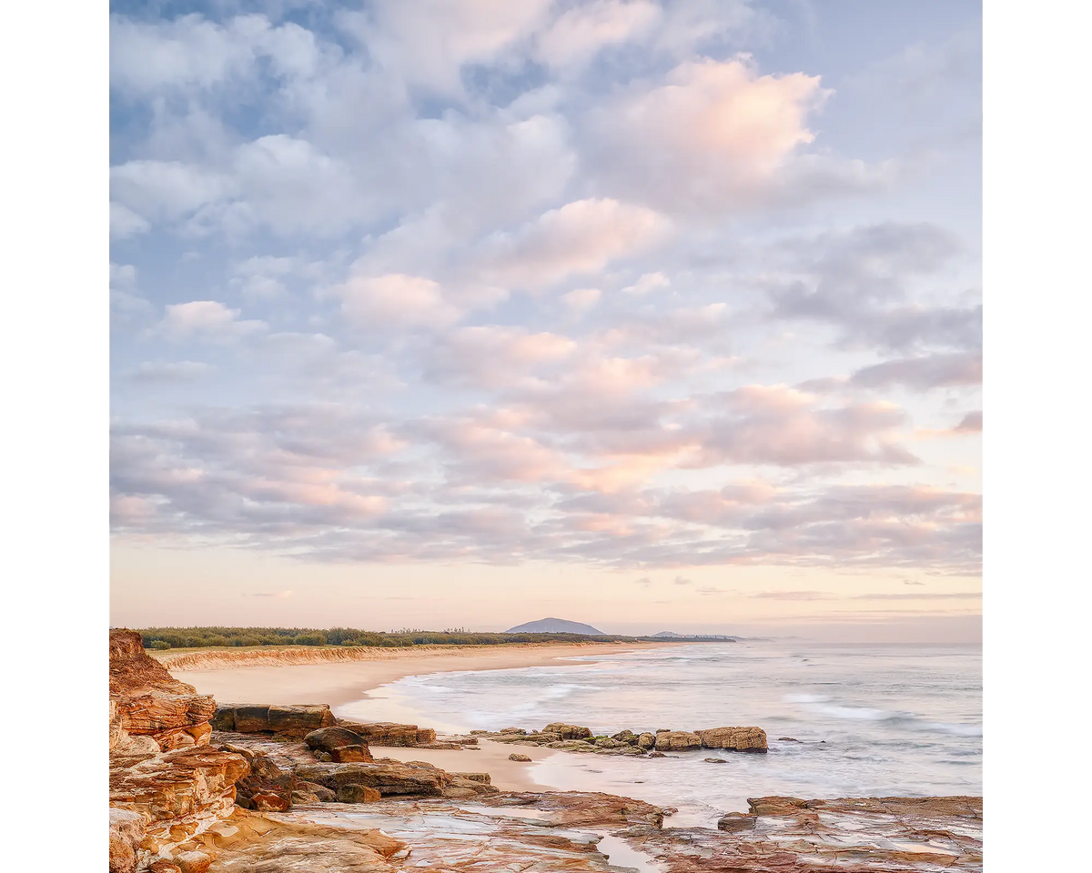 Shoreline sunrise at Mudjimba Beach, Sunshine Coast, Queensland.