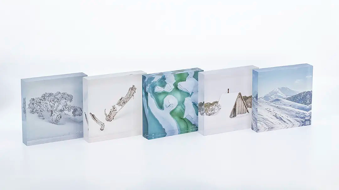 Snow acrylic block collection. Australian Artwork.