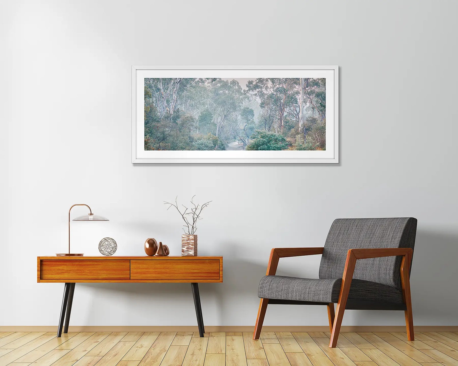 Sounds Of The Ovens. Fog in gum trees, Ovens River, Victoria, Australia.