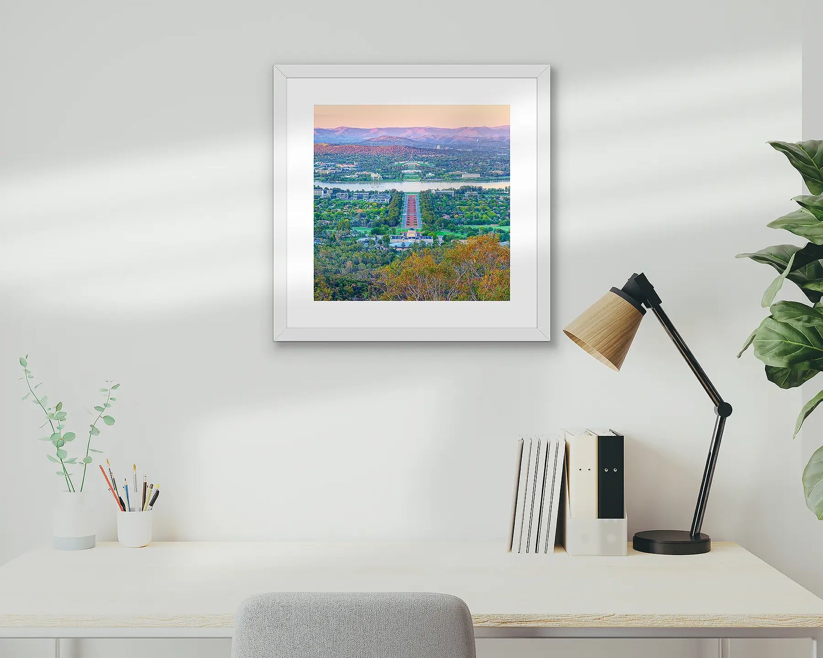 Canberra sunrise viewed from the top of Mount Ainslie.