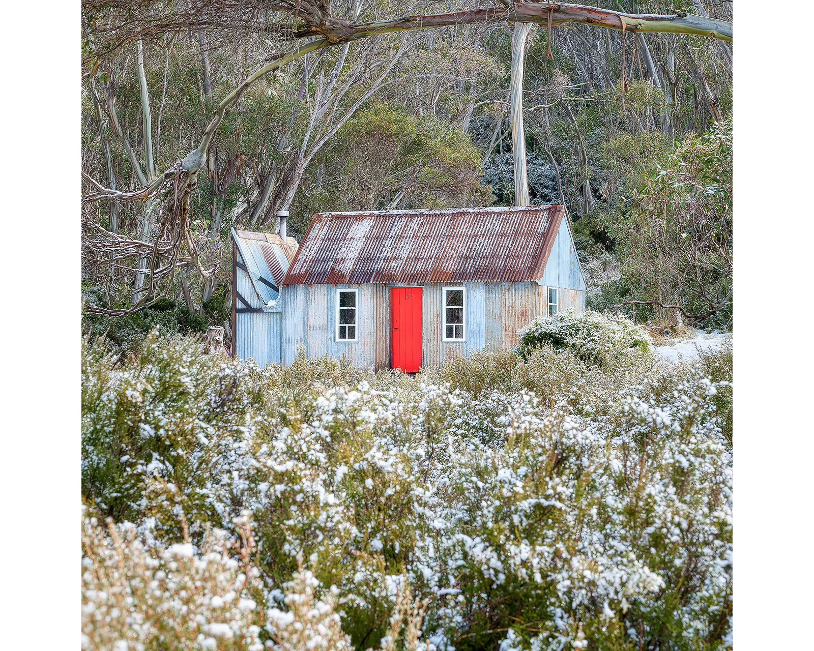 Stockmans Shelter. Acrylic block of Stockmans Shelter in Kosciuszko National Park, New South Wales.