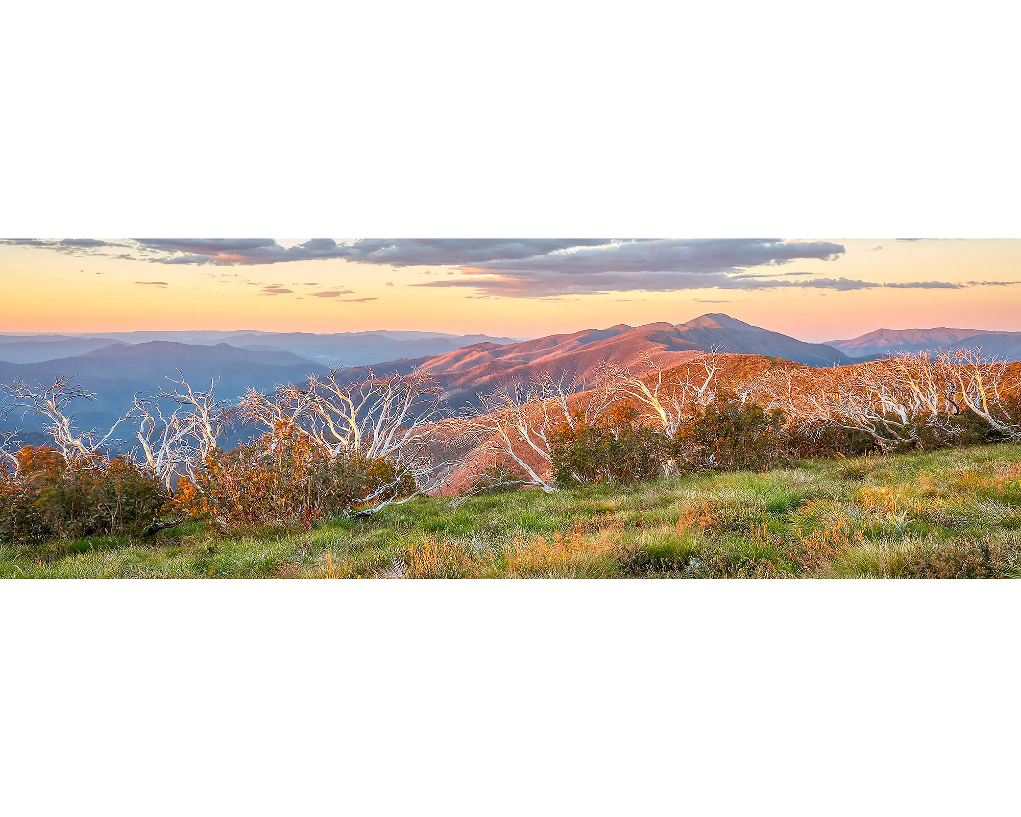 Summer Razorback - Sunset over Mount Feathertop, Alpine National Park, Victoria, Australia.