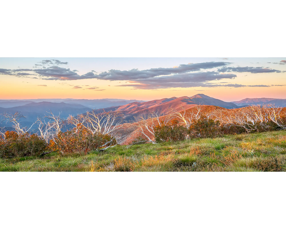 Sunset over Mount Feathertop, Alpine National Park, Victoria.