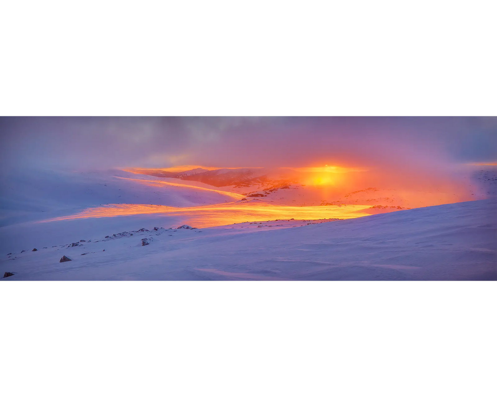 Sunrise Magic - winter snow, Kosciuszko National Park, New South Wales, Australia.