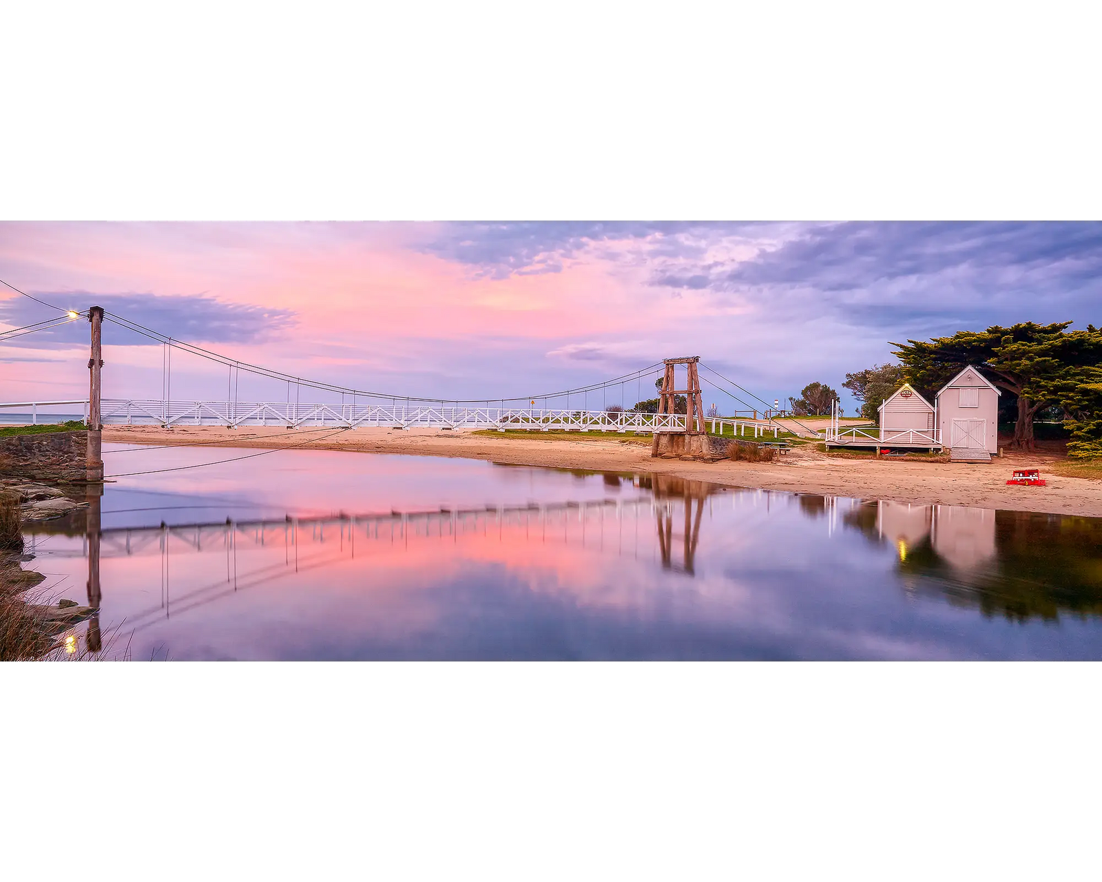 Swing Bridge - sunset reflections, Lorne, Victoria, Australia.