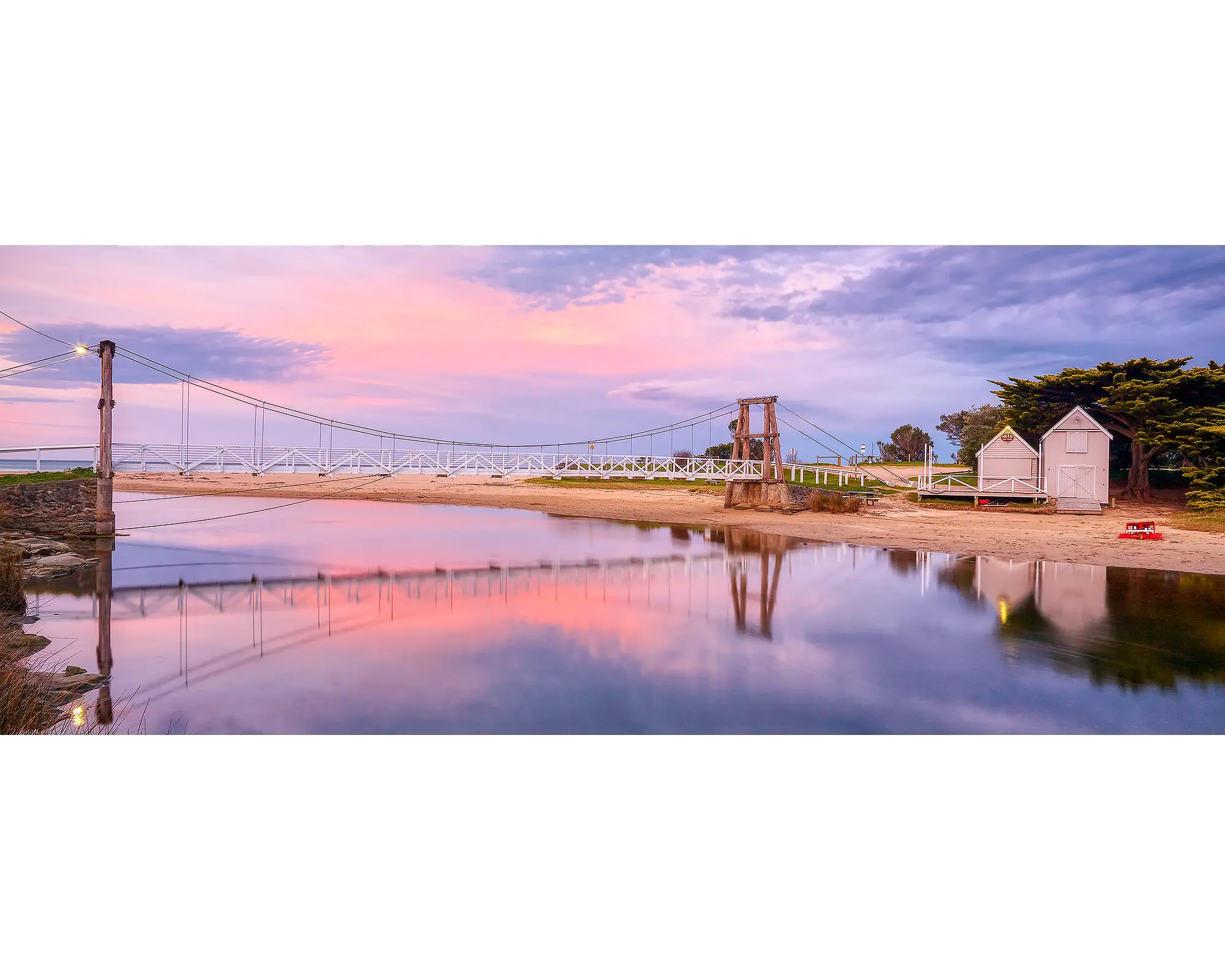 Swing Bridge - sunset reflections, Lorne, Victoria, Australia.