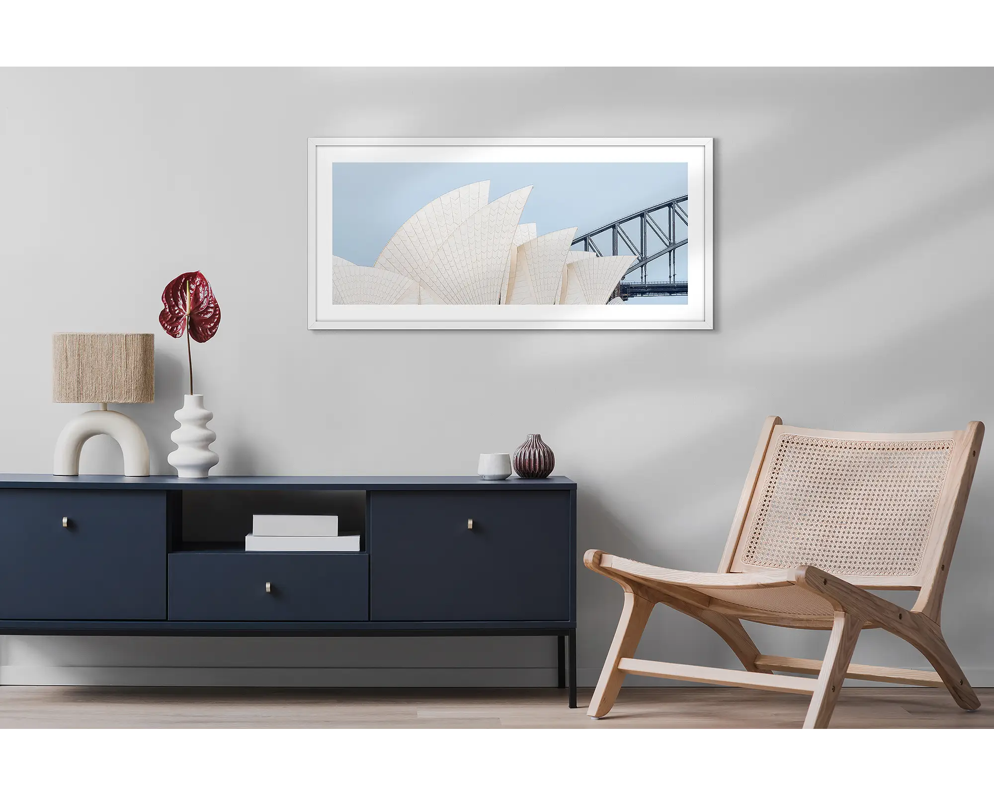 Sydney Outlines. Sydney Opera House and Sydney Harbour Bridge.