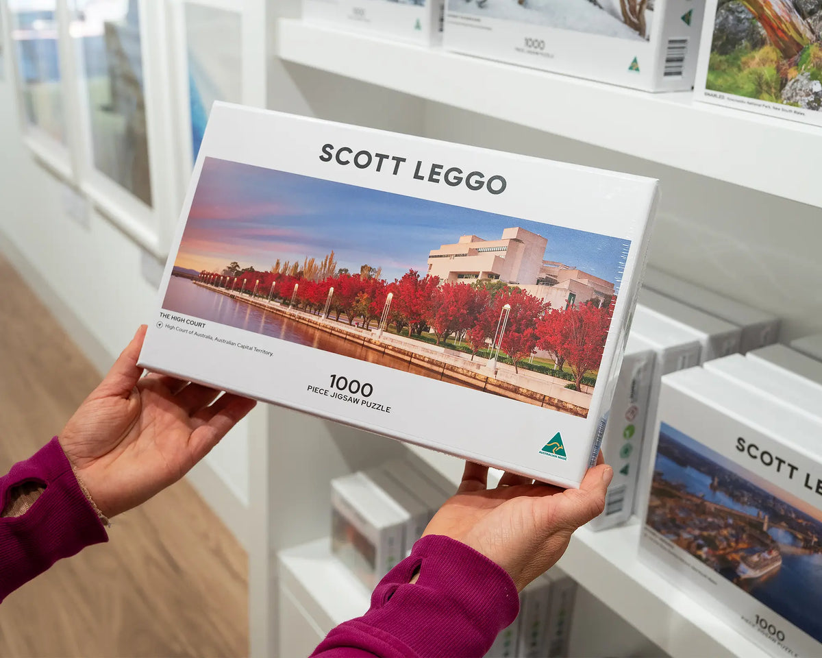 The High Court. 1000 piece Canberra jigsaw puzzle, held in hands.
