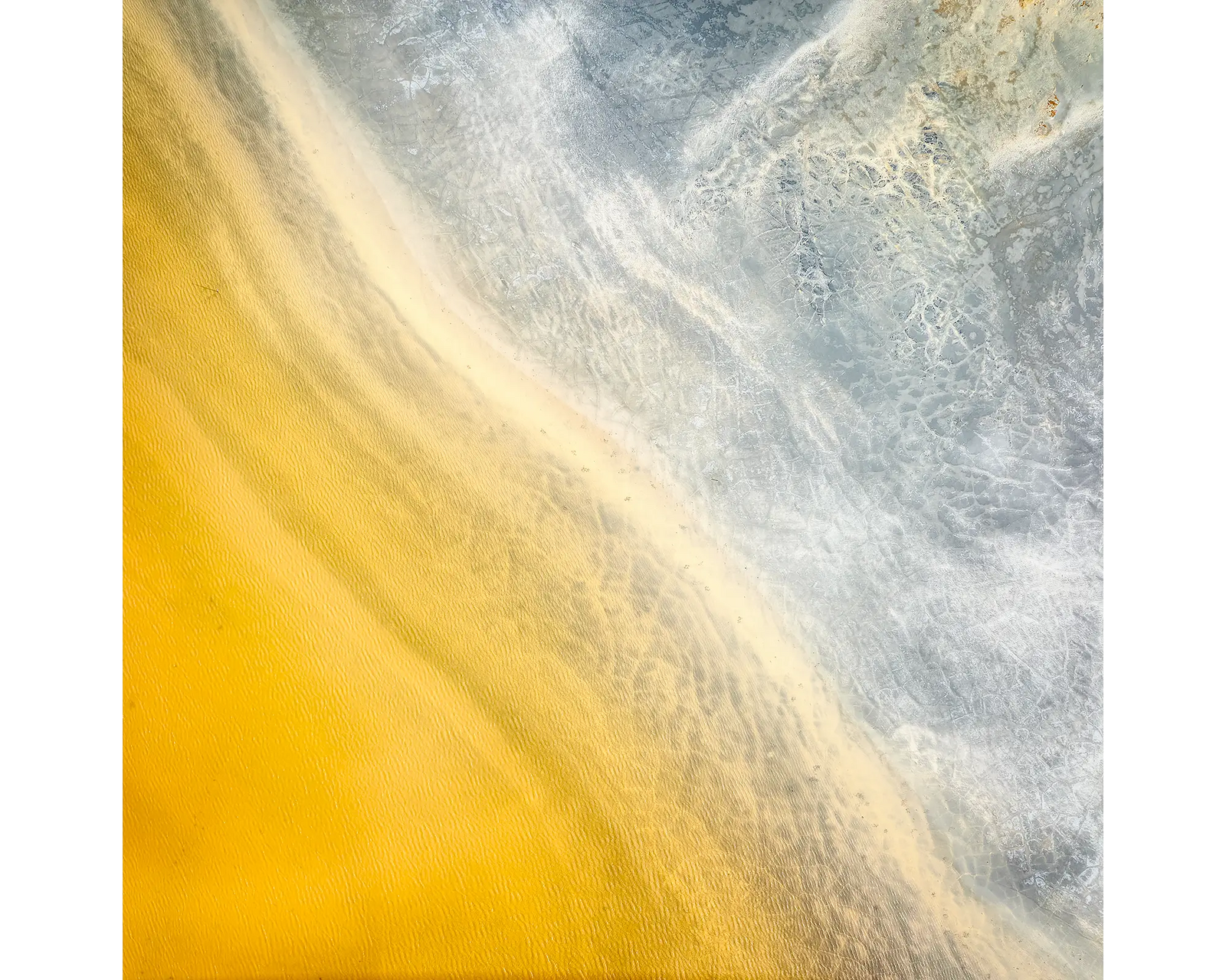 The Line. Aerial view of dried out dam, New South Wales, Australia.