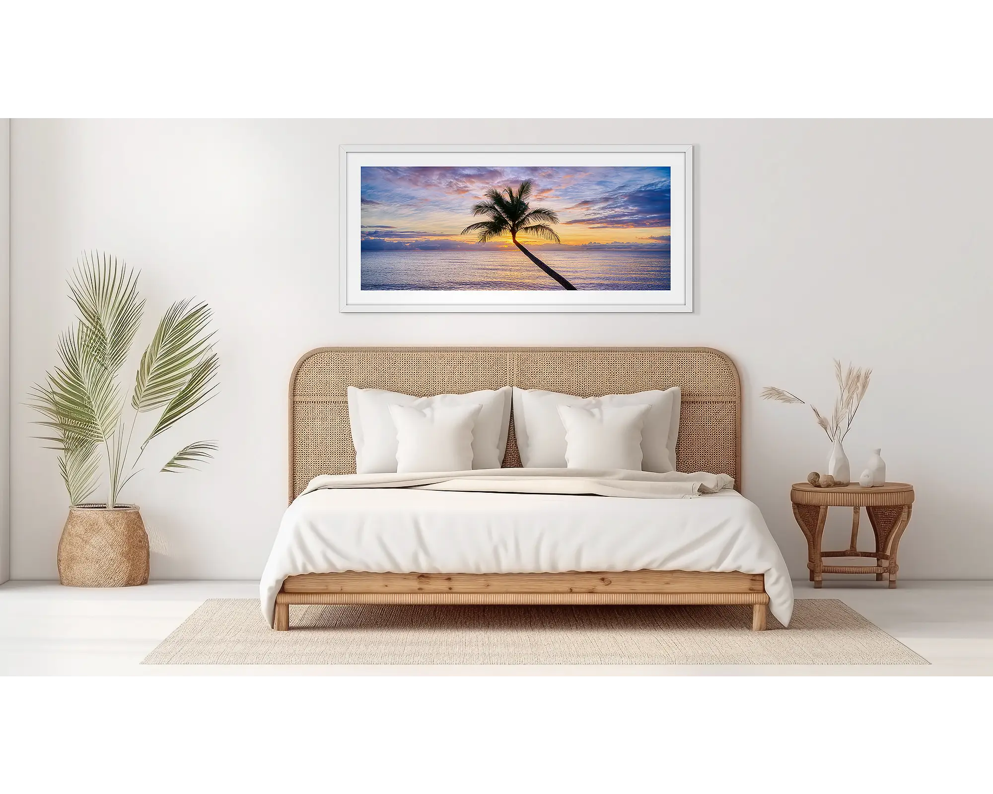 Tropical Icon - Palm tree at sunrise, Clifton Beach, Cairns, Queensland, Australia.