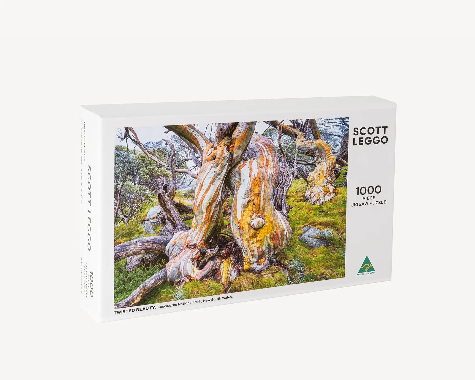 Twisted Beauty snow gum 1000 piece jigsaw puzzle box.