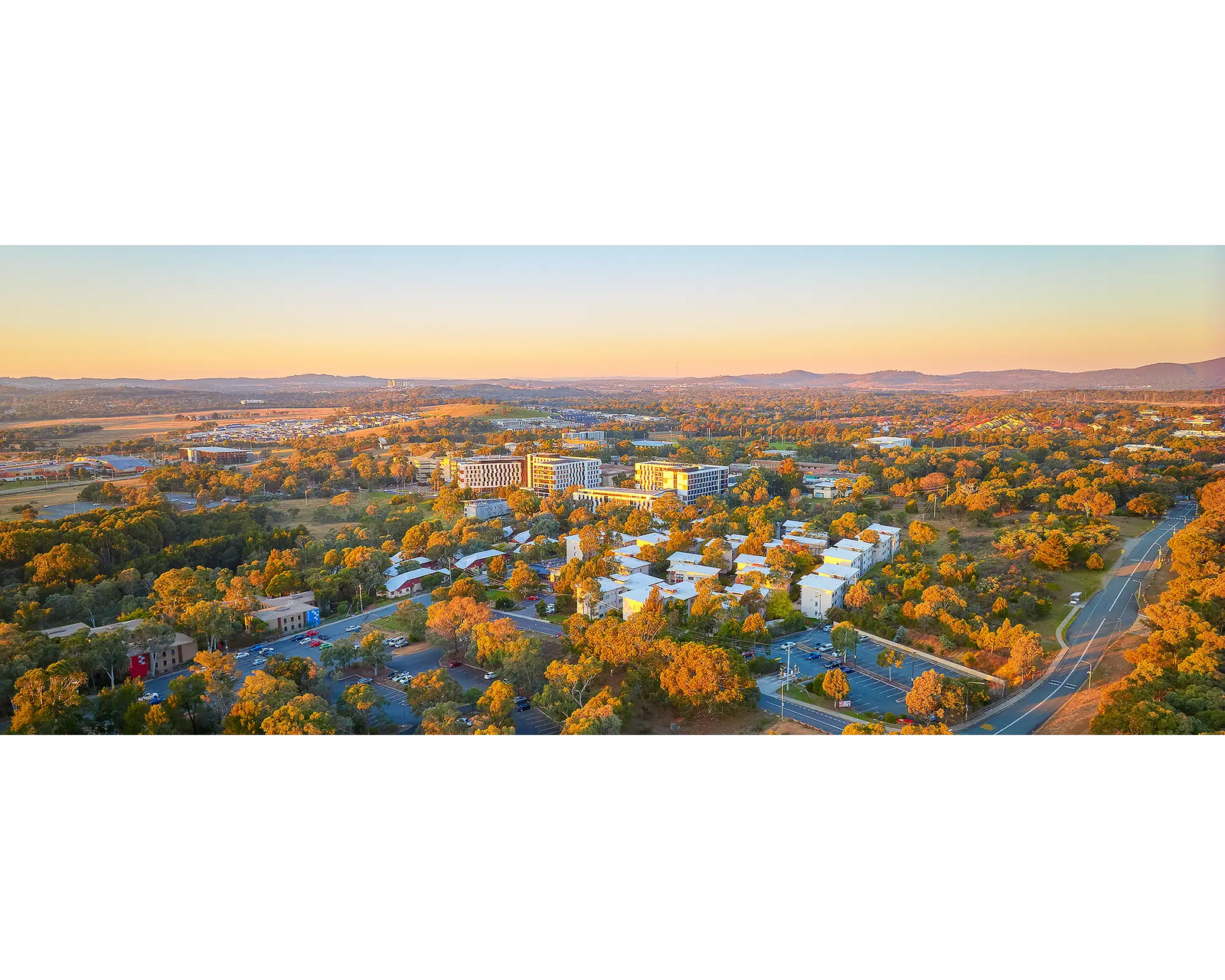 University Of Canberra at sunset.