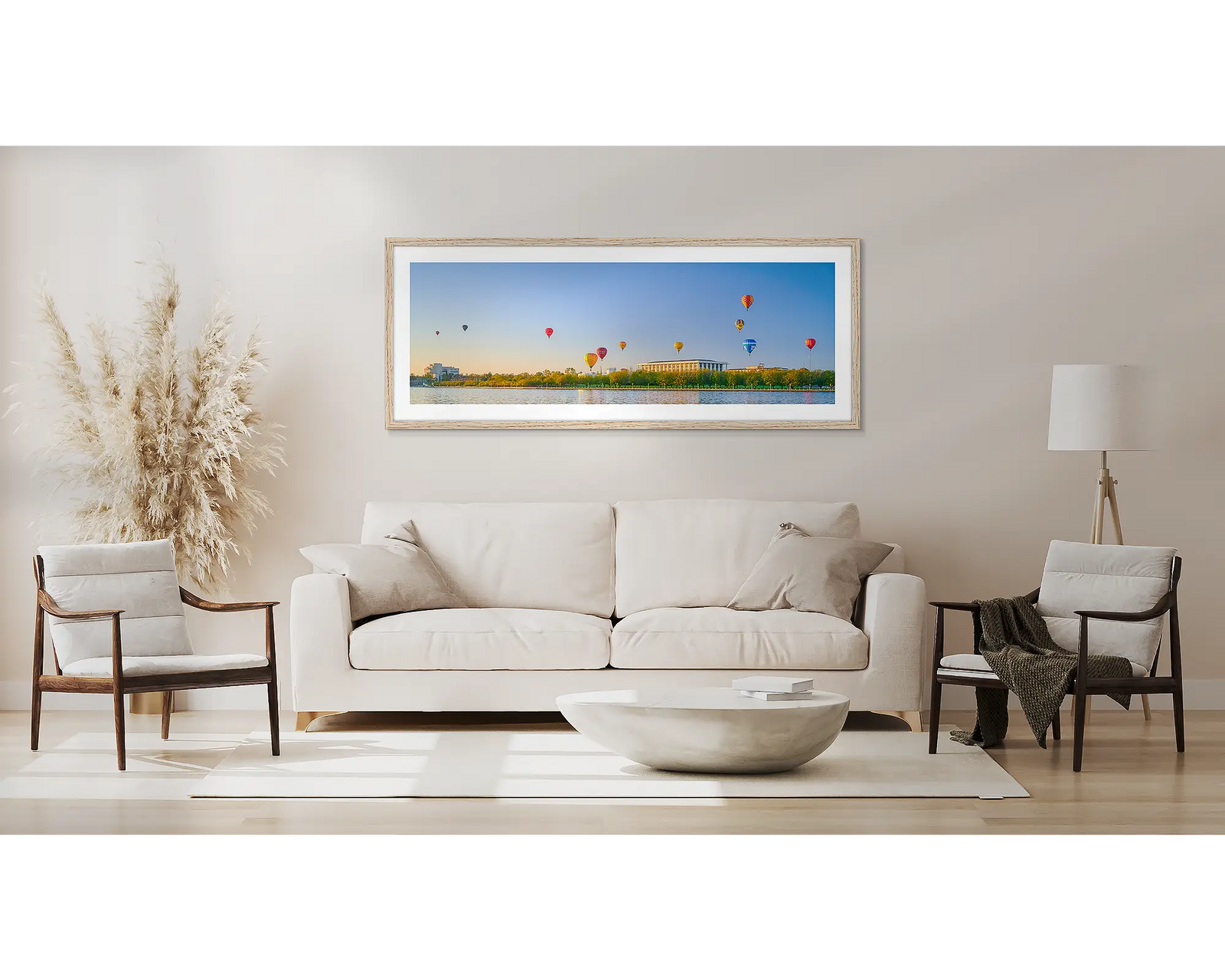 Upwards. Balloons over National Library during Balloon Spectacular, Vivid Festival, Canberra.