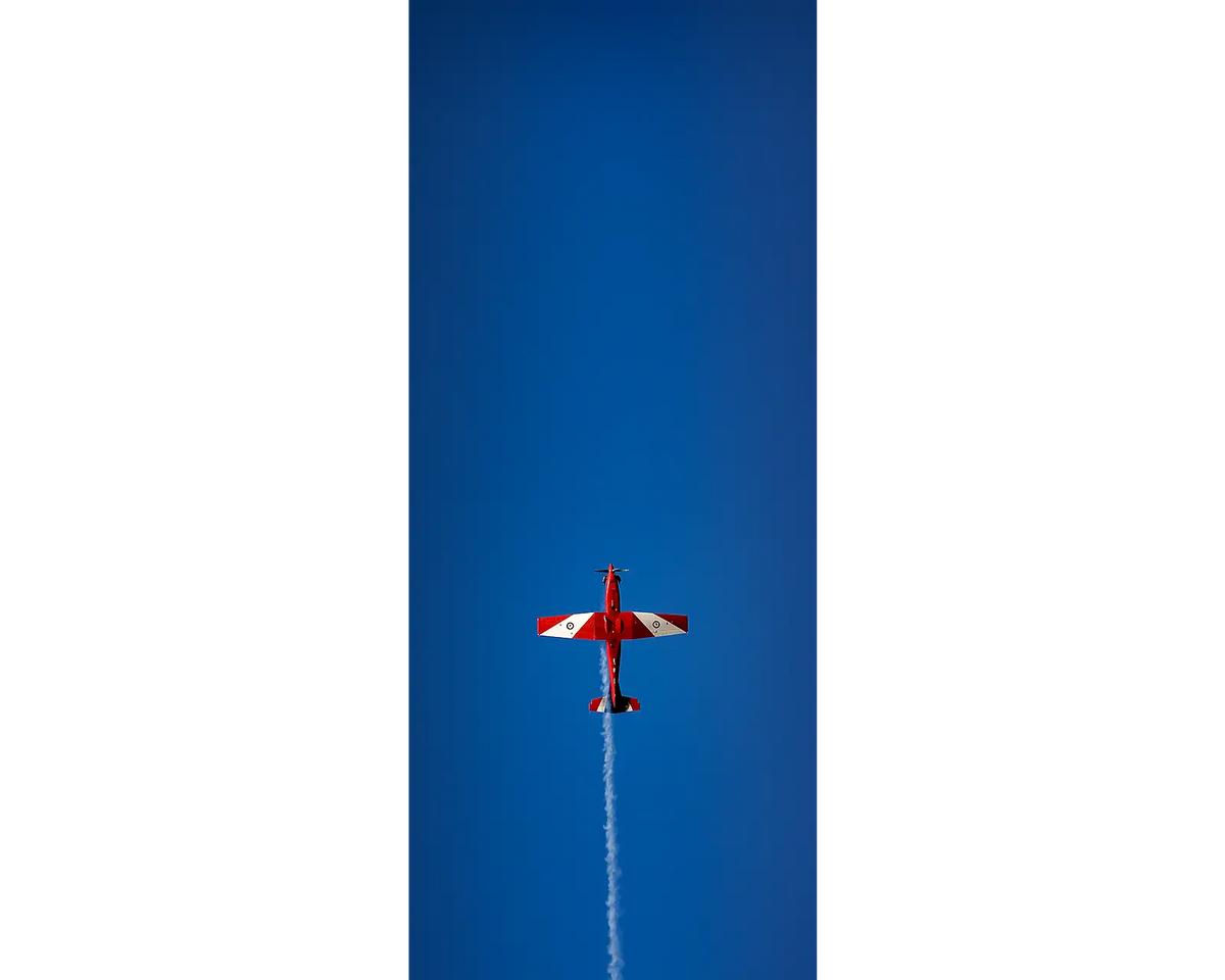 Vertical. Single RAAF Roulette aircraft.