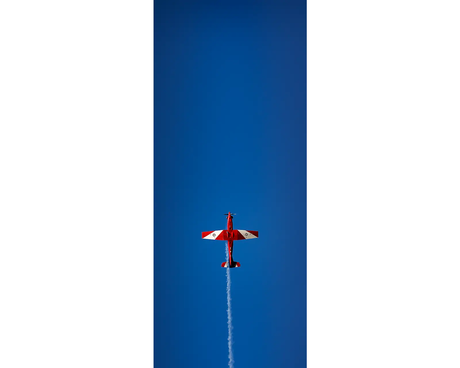 Vertical. Single RAAF Roulette aircraft.