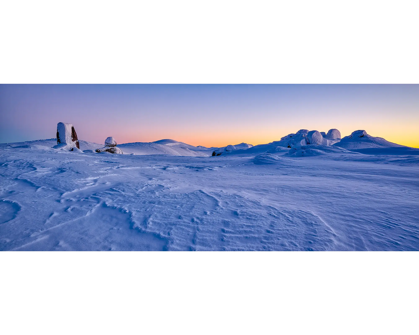 View To Kosciuszko - winter sunrise, Kosciuszko National Park, New South Wales, Australia.