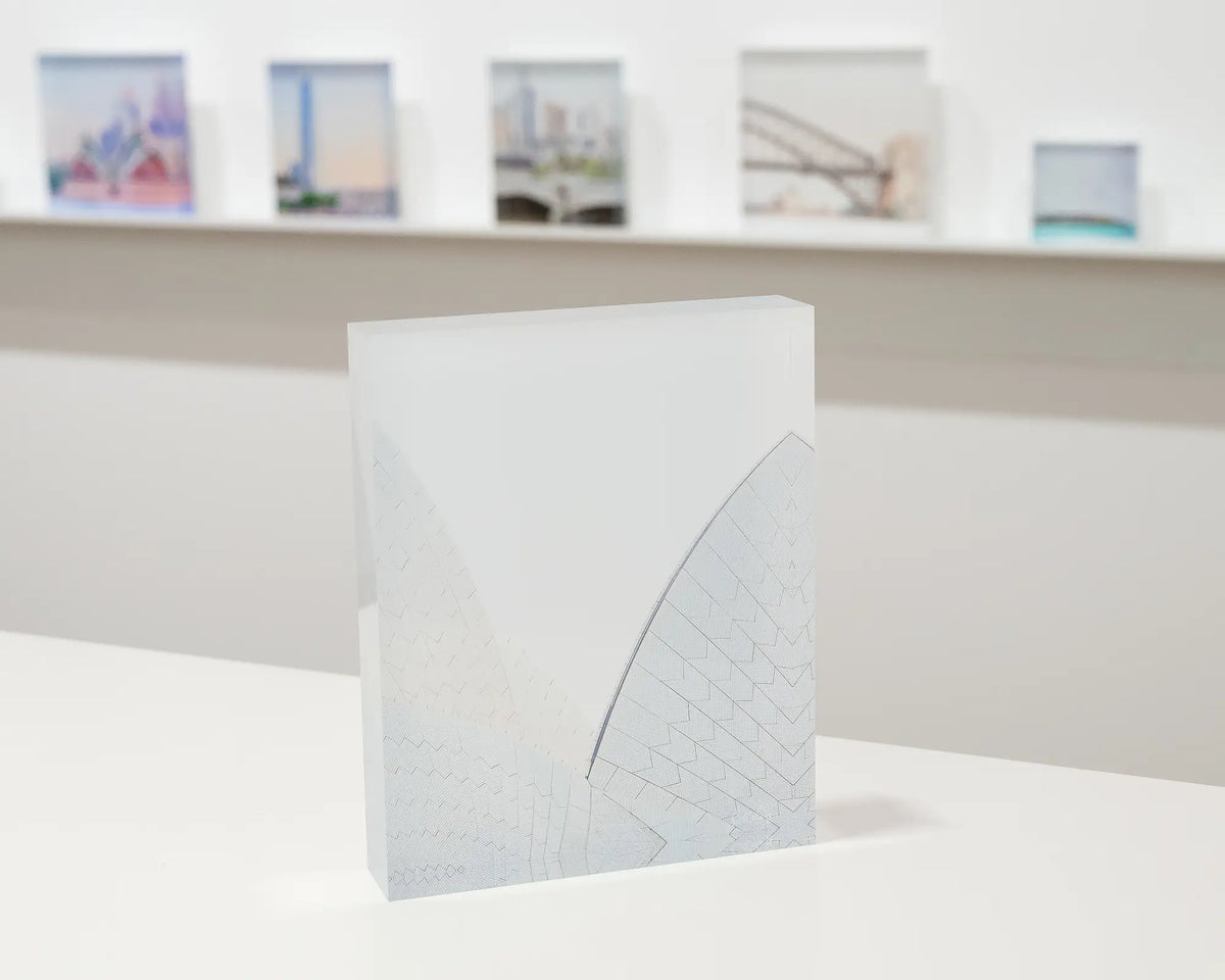 WHITE ON WHITE - ACRYLIC BLOCK