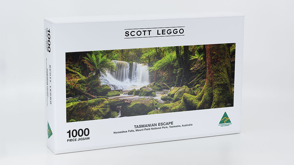 Premium quality, Australian made jigsaw puzzle of adults. 1000 piece. Tasmanian Escape.