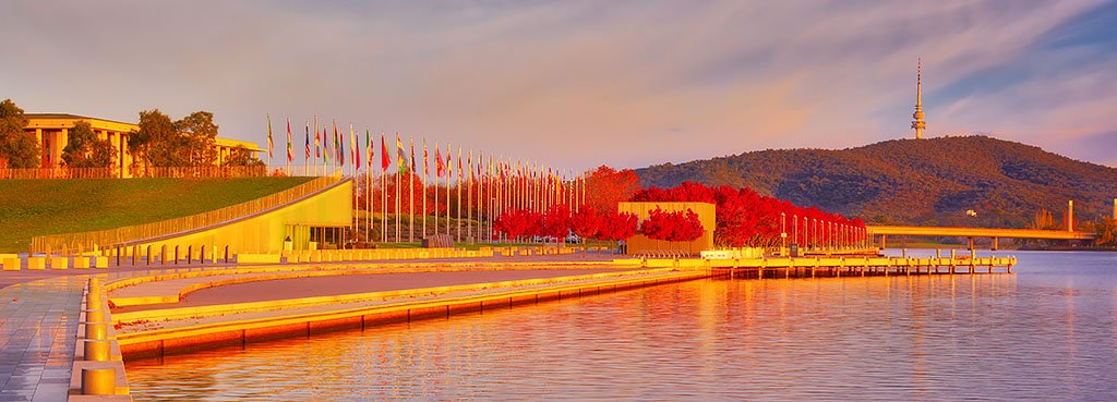 Lake Burley Griffin during Autumn, Canberra, ACT, Australia